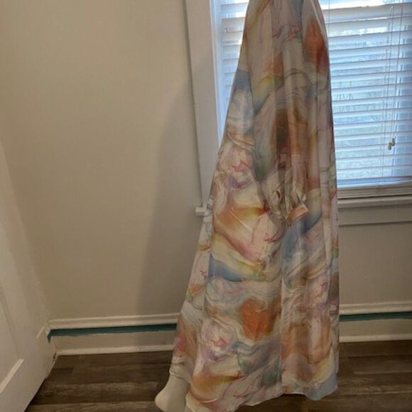 Calme by Johnny Was Marble Kaftan Cotton & Silk blend, size L - Picture 3 of 5